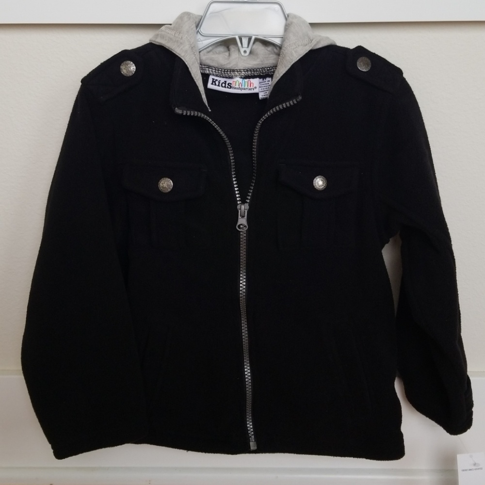 NEW Kids Headquarters Black Fleece Jacket w/Hood